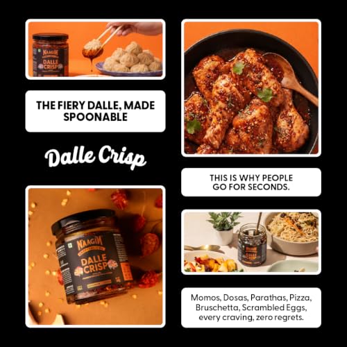 Image of Naagin Dalle Crisp Chilli Oil (160g) | Spicy | All-purpose Crunchy, Sichuan Pepper | No Added Preservatives | Dip, Cook, Marinate, Stir-fry | Enjoy with Momos, Rice, Pizza & Noodles