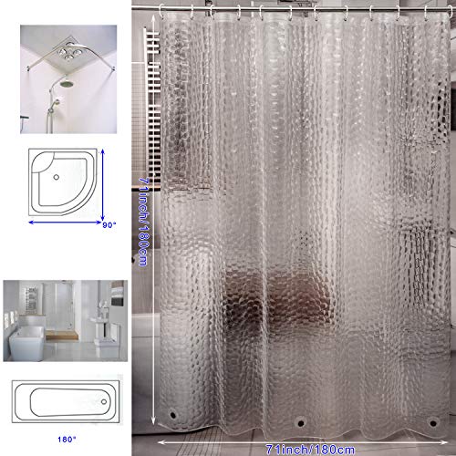 Shower Curtain Liner 8G Eva Thick Shower Curtain With Heavy Duty 3 Bottom Magnets, Shower Liner For Shower Stall, Bathtubs, 3D Pebble Pattern #TOP7