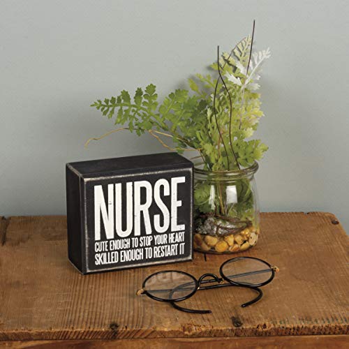 Primitives-by-Kathy-33803-Box-Sign-4-x-35-Nurse-Cute-Enough-to-Stop-Your-Heart Primitives by Kathy 33803 Box Sign 4 x 35 Nurse Cute Enough to Stop Your Heart