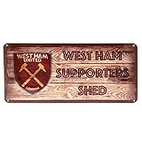 West Ham United FC - Tafel Supporter´s Shed (Einheitsgröße) (Weinrot/Braun)