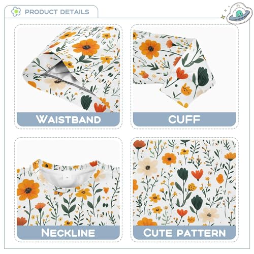 JUNZAN Daffodil Sunflower Butterflies White Little Girls Sweatshirts Hoodies Long Sleeve Kids Pullover Hoodie Party 4T3