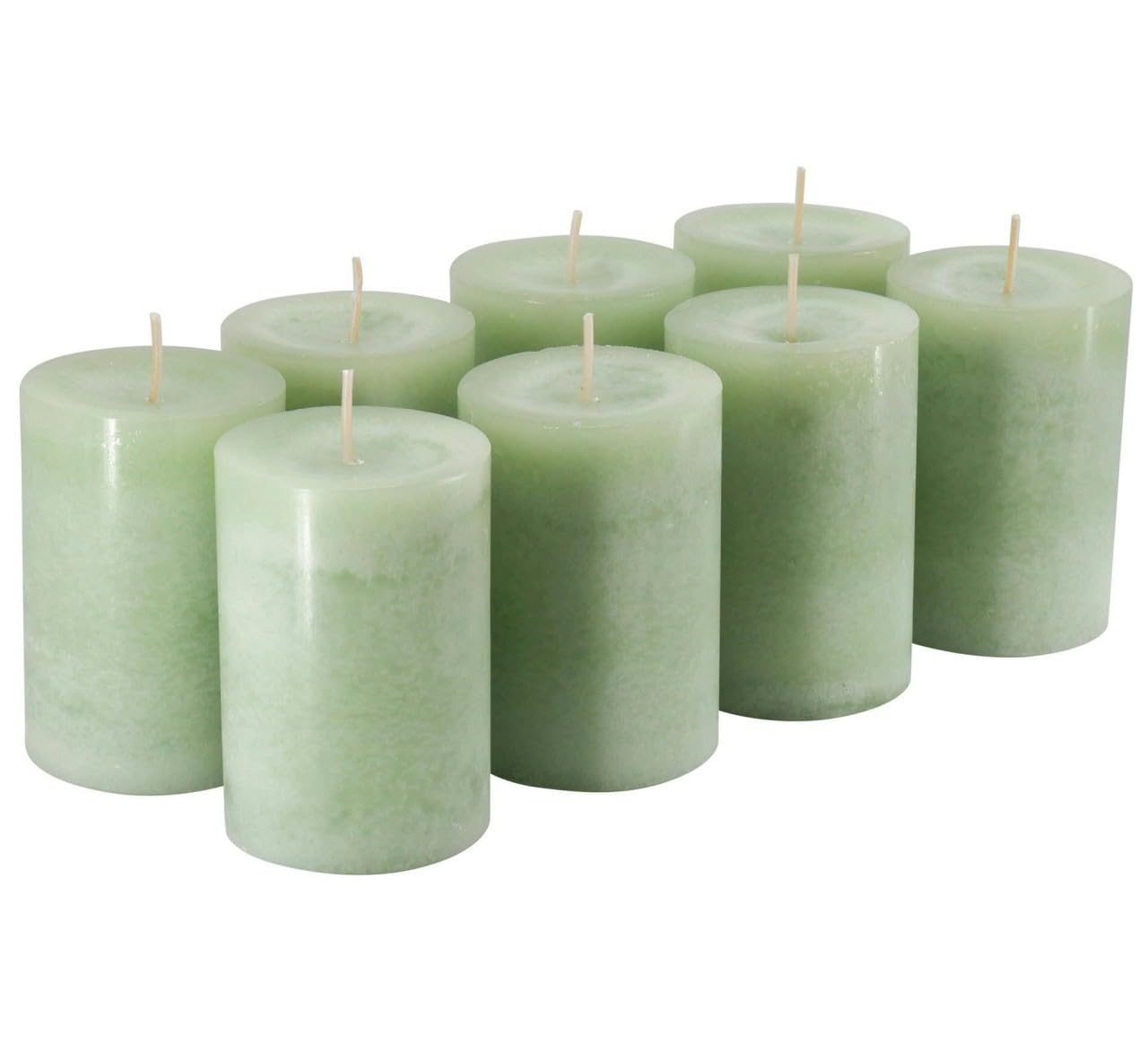 Candele per l'Avvento/candele a colonna/candele (Safe Candle) – Grande scelta – Corona dell'Avvento/ghirlanda di Natale/candele di Natale., Softgrün, Medium & Schlank: Höhe 9cm / Ø 6cm - 8 Stück