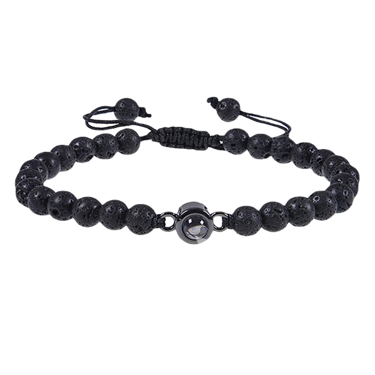 Schmuck Zestaw 2 bransoletek 6 mm Kamień naturalny Kocham Cię 100 języków dla niego i dla niej, Bransoletka surferska dla par, Świetny pomysł na prezent – ​​20 cm