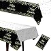 Fiesta de Mantel Negro Mesa Rectangular con Confeti de Puntos Negros y Dorados 137 x 183 cm Mantel de Feliz Cumpleaños Manteles de Fiesta para Fiesta de Cumpleaños de Navidad Interior/Exterior
