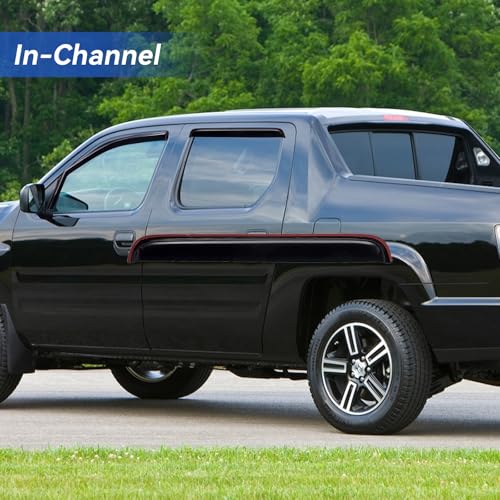 Image of in-Channel Window Visors Rain Guards Shield for 2006-2014 Honda Ridgeline, Window Vent Wind Deflectors Visors Shades for 06-14 Ridgeline