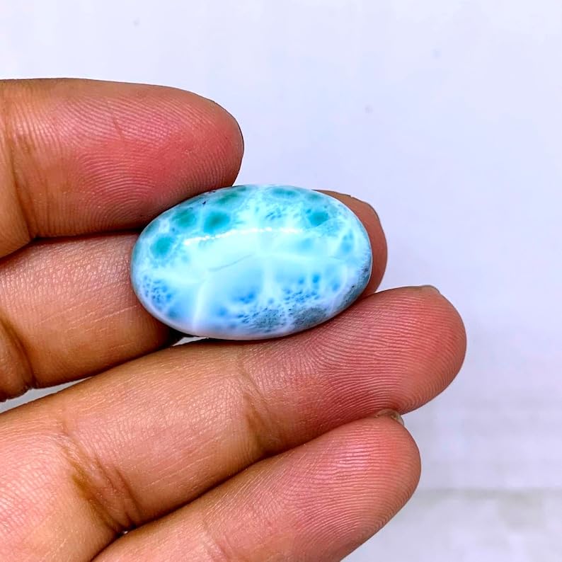 Larimar cabochon bleu naturel de qualité supérieure pour bague et pendentif