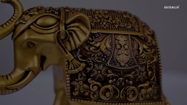 Estatua Elefante Real Dorada Antigua 5 Pulgadas miniatura 6