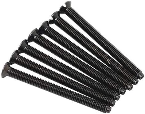 48 x Electrical Black Screws for Light Plug Socket Boxes Steel 3.5 x 75mm