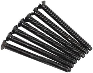 Merriway BH07456 (10 Pcs) Black Electrical Socket Screws Raised Countersunk Head Nickel M3.5 x 75 mm - Pack of 10 Pieces