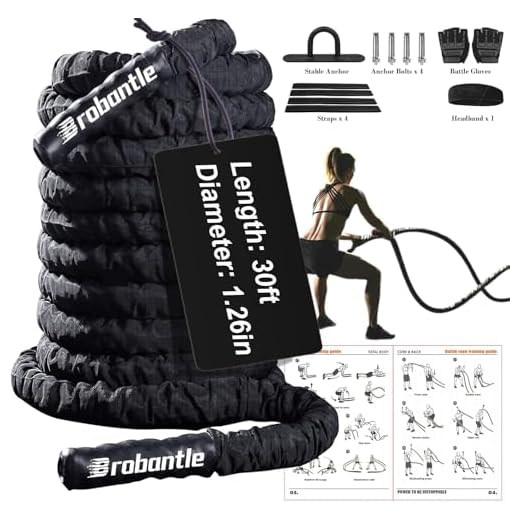 1.26 inch Battle Rope Battle Ropes for Home Gym Workout Rope Exercise Rope Gym Rope Workout Ropes for Home Gym Ropes