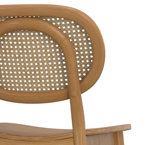 SIMPLIHOME Rachel Dining Chairs - Mid-Century Modern Solid Beech Wood Frame and Natural Rattan Chair Set in Natural, Dining Room Seating with Curved Cane Backrest and Open Frame Design (Set of 2) by SIMPLIHOME - Image 9