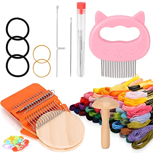 Caydo Speedweve Webstuhl Set Mit 50 Farbigen Fäden, Stopfpilz, Webstuhl Für Anfänger Zum Schnellen Flicken Von Jeans Und Socken, Ideal Für Weihnachtsgeschenke