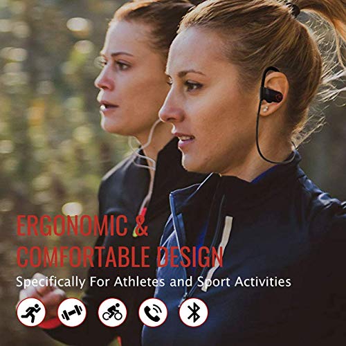 ONE Day Sale! - The MX10 Bluetooth iPhone Headphones - Ear Buds Wireless Headphones - Designed for Running and Sport Workouts - Built-in Microphone with Noise Cancellation - IPX7 Waterproof