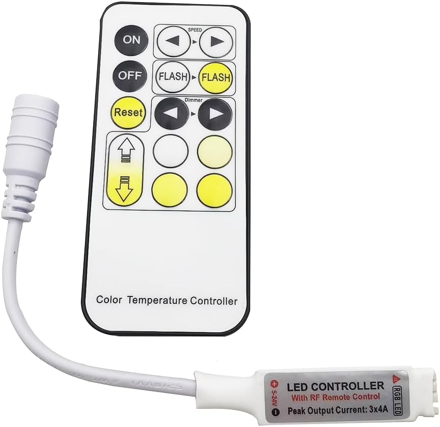 CCT Dual Color Led Controller 15keys RF Wireless Remote Dimmable Adjust Brightness DC5-24V for 2835 5050 Dual Color Strip Light