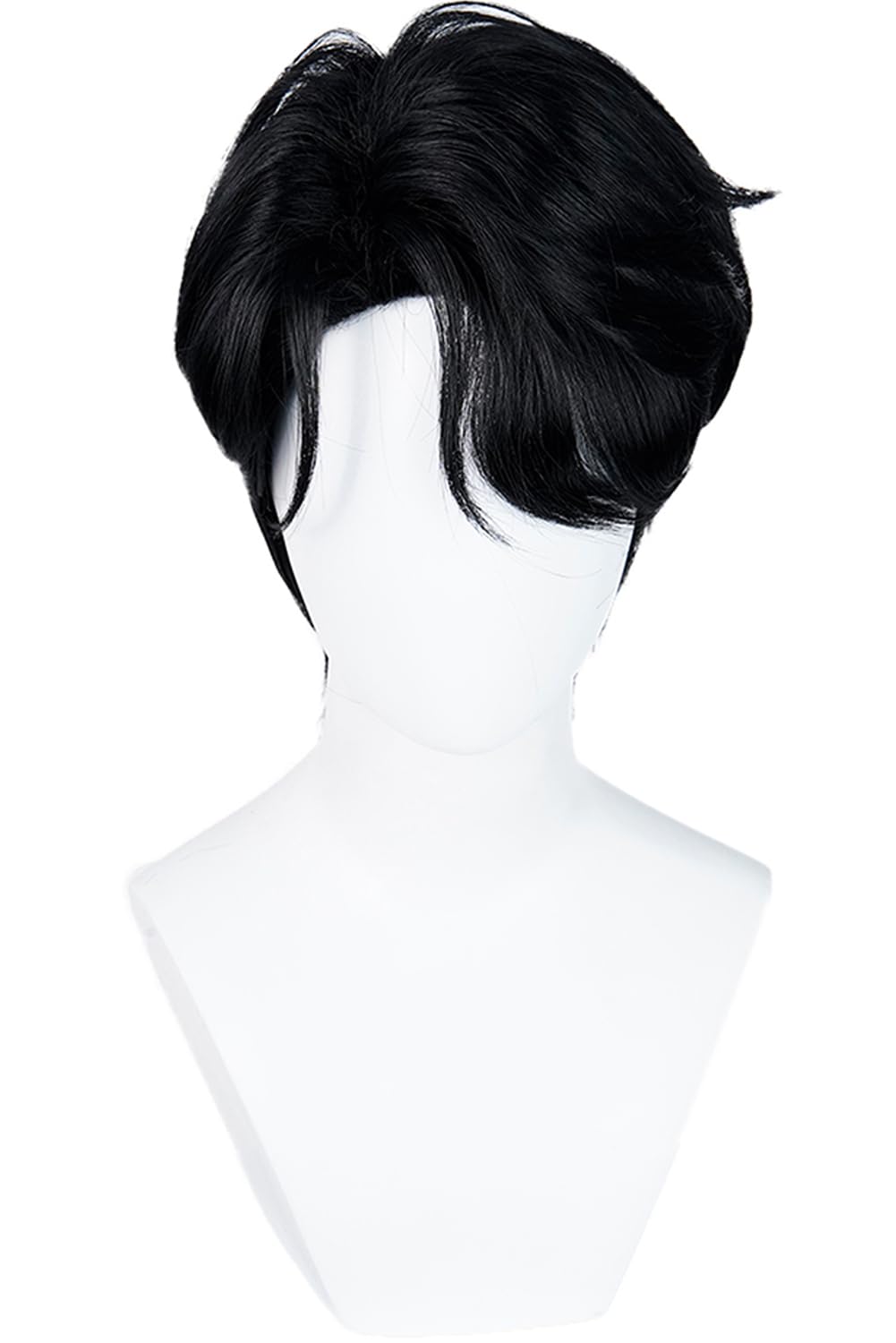 mens cosplay wig anime short straight wig synthetic hair for halloween costume outfits accessory party short black