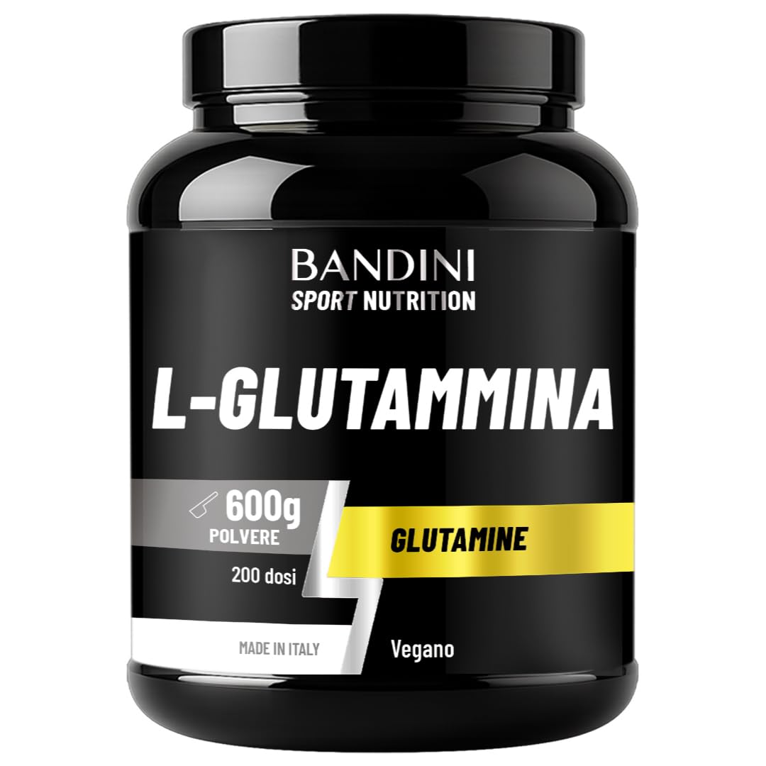 Bandini® L-Glutammina Pura in Polvere 600g - Aminoacido utile per Esercizi Fisici ad Alta Intensità - Rinforza la Massa Muscolare - Glutammina POWDER 100% Vegan