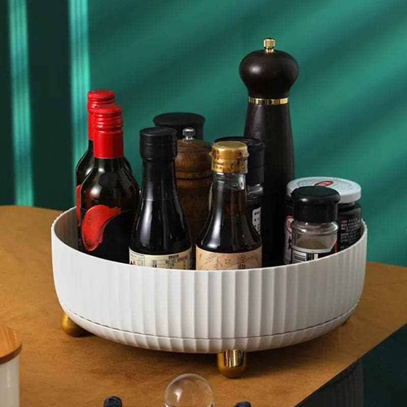 Miniatura 6 de Nuevo estante de almacenamiento giratorio 2023, organizador de especias giratorio de 360, material ABS de seguridad, diseño de borde elevado