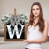 Ultra Large 14'' Last Name All Year Round Front Door Wreath with 26 Initial Letter...