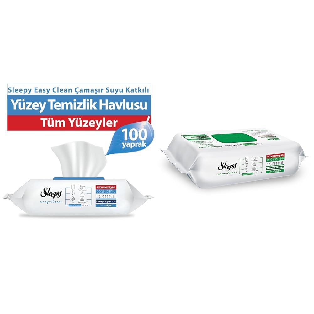 Sleepy Çamaşır Suyu Katkılı 100 Yaprak (2x) + Beyaz Sabun Katkılı 100 Yaprak