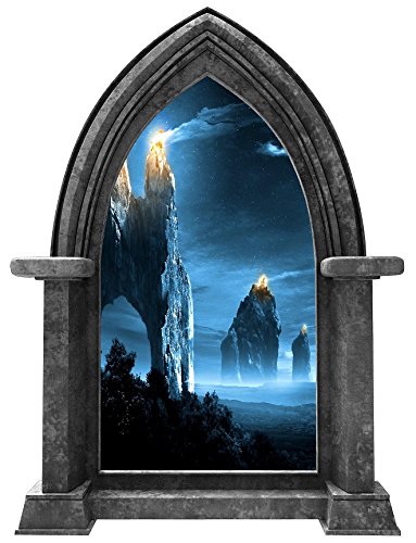 Vinilo Decorativo Castillo 3D Ventana Piedra Mural Infantil miniatura 2