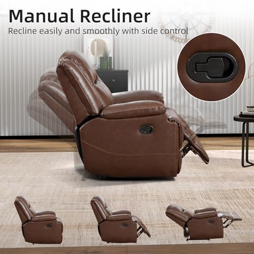 EBELLO Genuine Leather Recliner 3-Seater Sofa