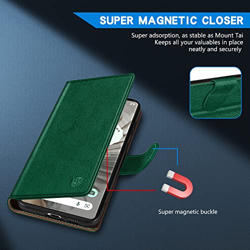 Image of ZZXX for Google Pixel 7 Pro Wallet Case Magnetic Closure 6.7 inch,Green