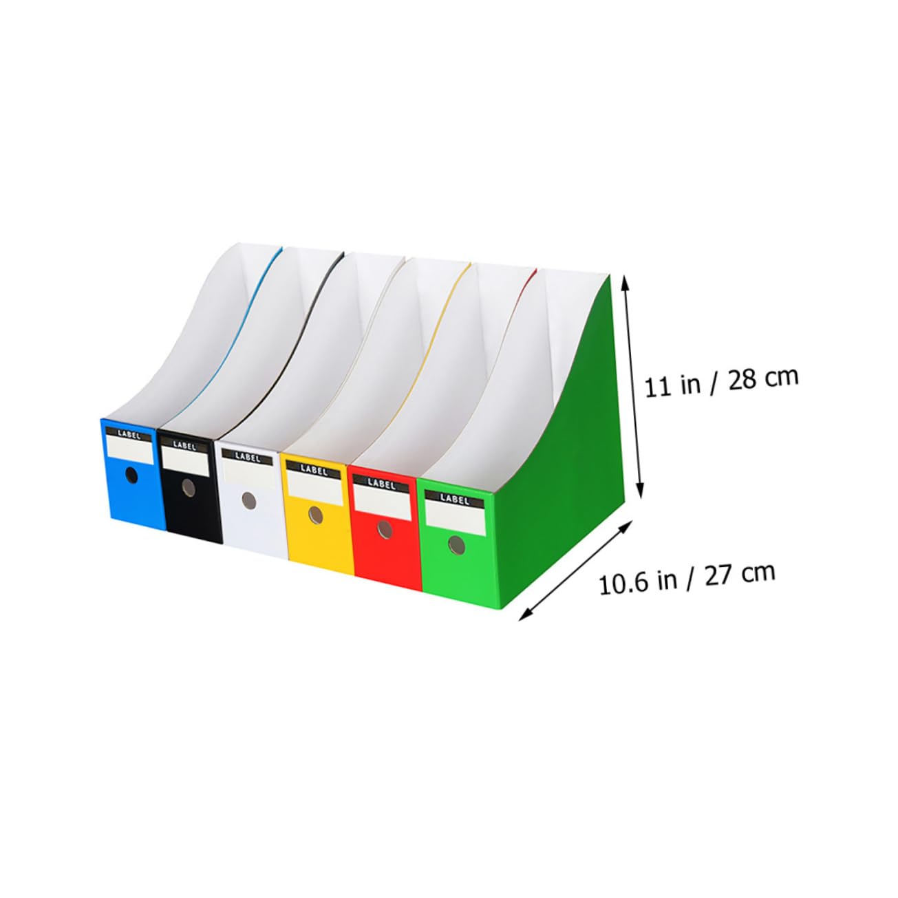 DOITOOL 6 Stück Desktop Dateiablage Teiliges Bunten Stabiler Papp Organizer für Dokumente und Zeitschriften für Büro Schule und Zuhause