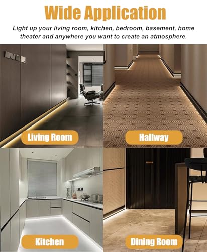 Battiscopa a LED in alluminio, 4 m, per home theater, soggiorno e porta, soluzione versatile per illuminazione con profilo a LED