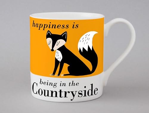 Image of Chichi Happiness is Being in The Countryside Fox Contemporary Bone China Mug - Stoke on Trent, England