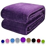 [page_title]-Arkham Flanell Fleecedecke Kuscheldecke Violett Heimdecke, Flauschige Decke Warmes Bettsofa und Haustier Werfen, Exquisiter Komfort Violett Flanell Fleecedecke 130X150CM