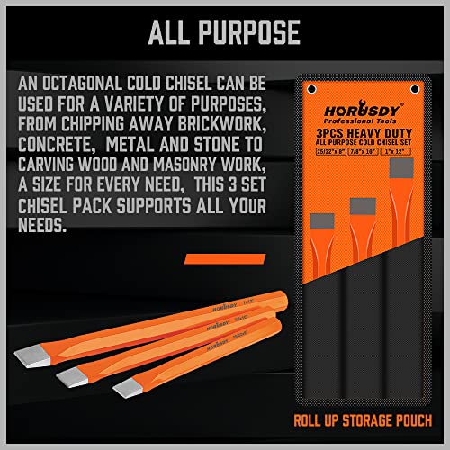Horusdy 3-Pieces Heavy Duty Cold Chisels Set thumb #6