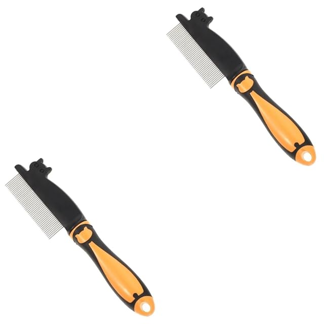 POLGDW 2pcs Dog Comb Dog Hair Brush Shedding Comb with Handle Compact Cat Hair Comb Pets Comb Multitools