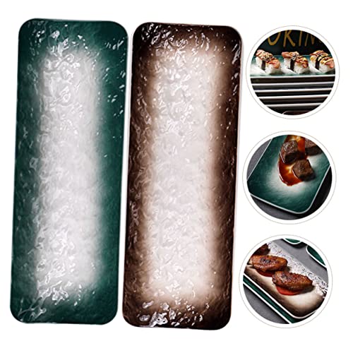 Set 2 Platos Sushi Cerámica Rectangular miniatura 6