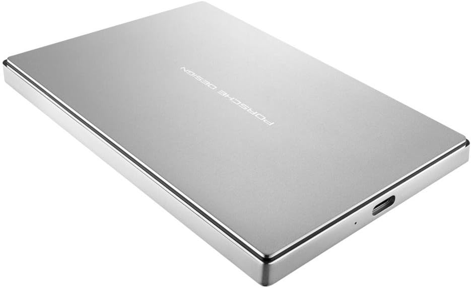 LaCie Porsche Design 2TB USB-C Mobile Hard Drive, Silver + 2mo Adobe CC Photography (STFD2000400)