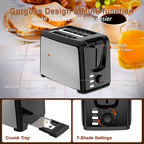Image of Toaster 2 Slice Wide Slot Toasters 2 Slice Best Rated Prime Toaster with 7 Bread Shade Settings