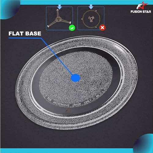Image of FUSION STAR Turntable Suitable for LG, IFB, Godrej, Whirlpool, Bajaj, Morphy Richards, Onida, Kenstar, 17L,19L,20L, Models Microwave Oven Glass Plate /Tray, Plain Bottom (Size 9.6 inch /24.5 cm /245 mm)