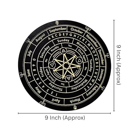 Image of Dowsing Board With Brass Pendulum | 9 Inch | 7 Star | Metaphysical Message | Acrylic Divination | Spirit | Witch | Pendulum Assorted
