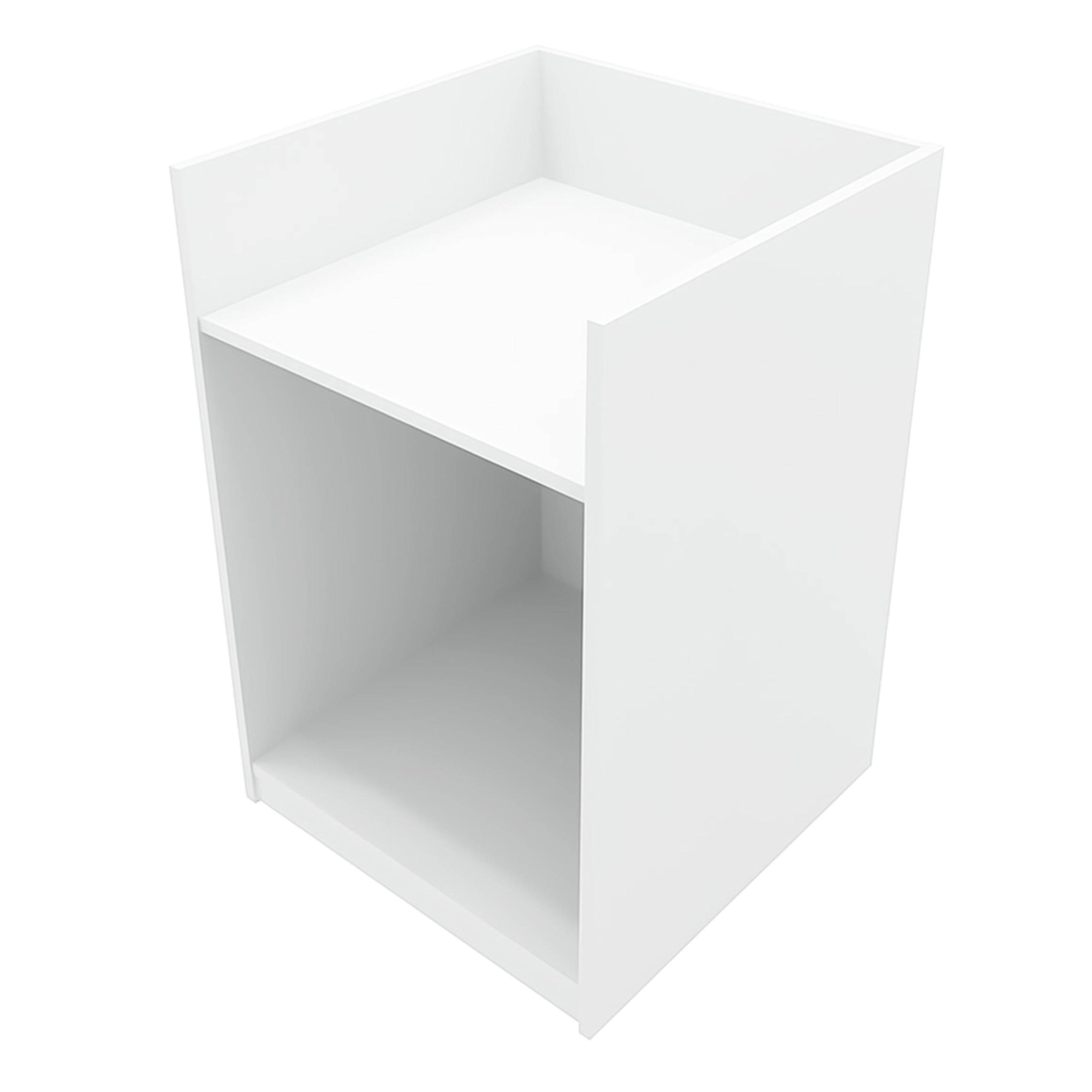 Comptoirs de Vente en MDF Blanc à LED Blancs Ensemble Hyperion LM60 TB60 B1200 K1200 3 Unités de Rangement Étagères Internes Portes Coulissantes Verouillables Réception Bureau Vêtements [Clés INCLUS]