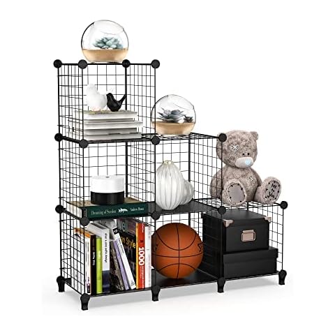 HOMIDEC 6 Cube Wire Storage Shelves, Multifunctional DIY Wire Fence Wardrobe Closet Cabinet Bookcase Bookshelf Perfect for Office/Livingroom/kitchen/Bathroom Cover