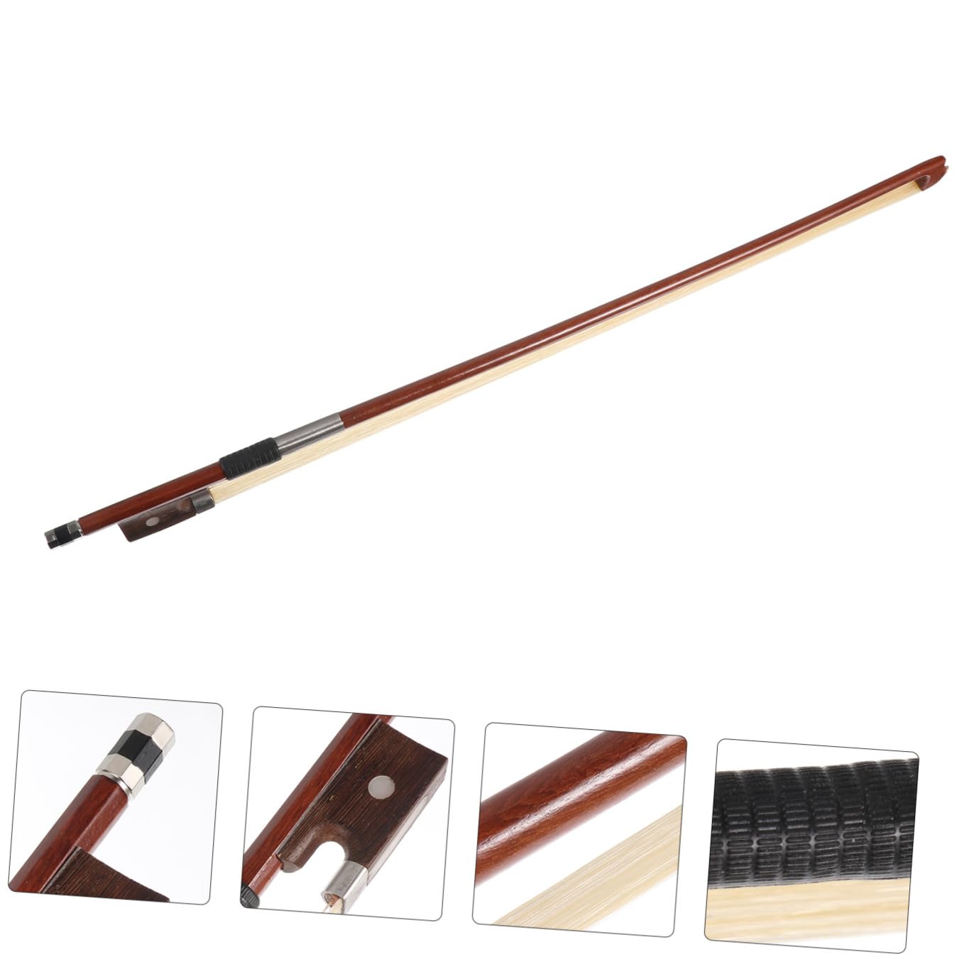 Geigenbogen für 1/8-Geige aus Rotem Sandelholz mit Elastischem Pferdehaar für Anfänger und Kinder Handgefertigter Bogen für Übung und Warmen Klang