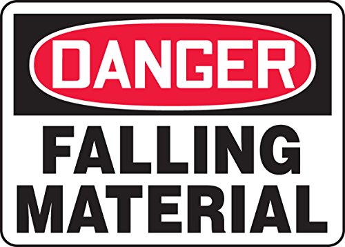 Panneau DANGER Falling Material Accuform en plastique rigide 25x35cm