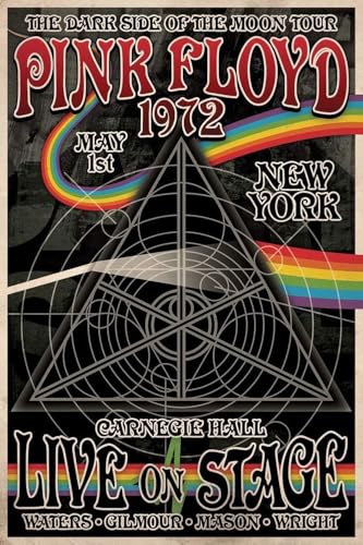 BUY ART FOR LESS Officially Licensed Pink Floyd Carnegie Hall New York May 1 1972 Art Poster - 36 x 24 Inch - Decorative Print - Poster Paper - Ready to Frame