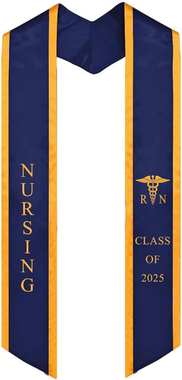 Ovaltag Nursing RN Graduation stole Class of 2025, Graduation Sash Nurses School Stoles with Medical Logo