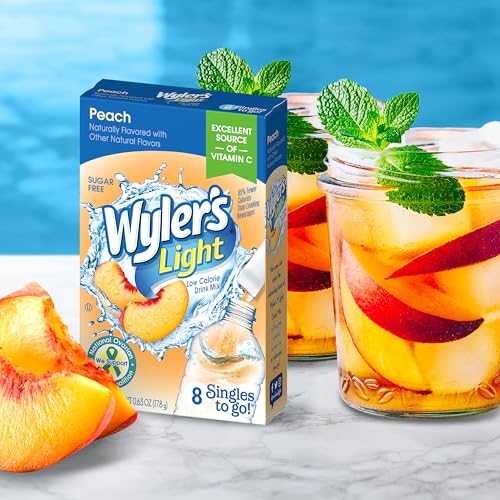 Image of Wyler's Light Singles To Go Water Drink Mix, Peach, 96 Packets