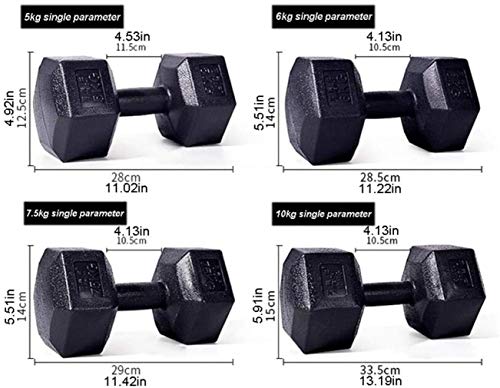 Halters Eco-vriendelijke PVC Hex Dumbbell Heren 5kg / 6kg / 7.5kg / 10kg Dumbbell Home Fitnessapparatuur Geschikt voor… - Afbeelding 3