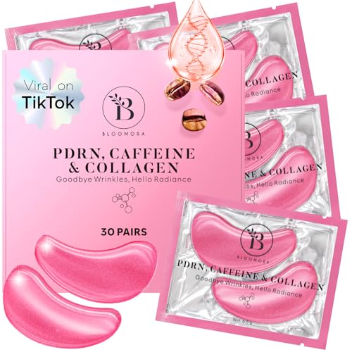 Parches para Ojeras y Bolsas con PDRN, Cafeína, Colágeno, 30 Pares