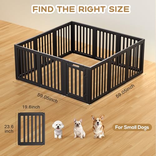 Image of Dog Playpen Indoor,Puppy Playpen,Black 23.6 inch H, 12 Panels | Dog Play Pen Indoors with Open View, Tool-Free Setup, Multi-Shape Setup, Dog Pen for Dogs, Cats & Puppies