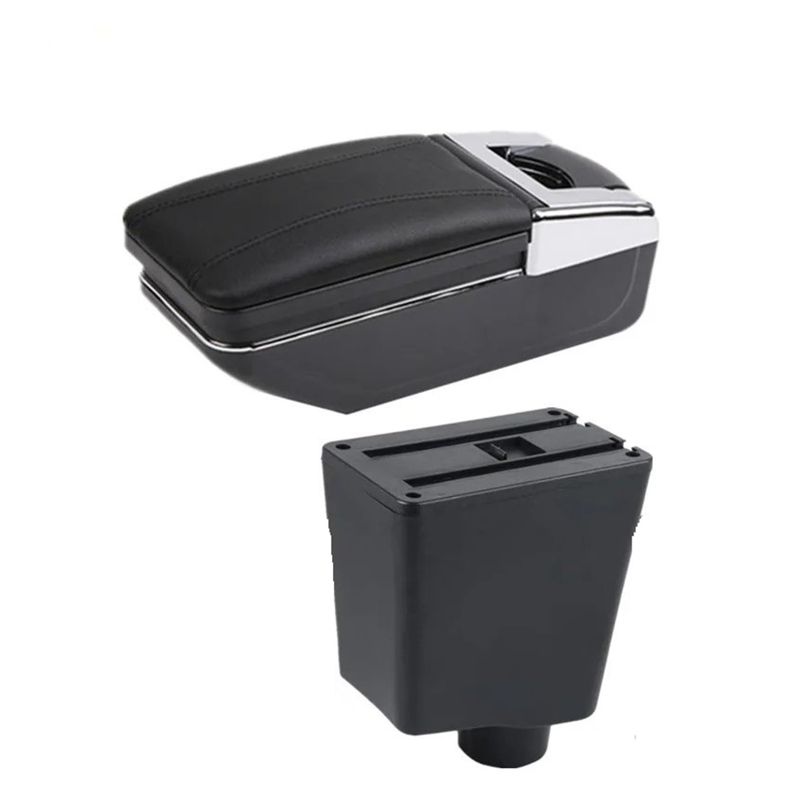 Ecbugat A Black Line No Usb For Clio 4 For Captur For 3 For Iii Iv Armrest Car Box Accessorie Storage Parts Dedicated Interior Retrofit Car Armrest Box(A Black Line No Usb)