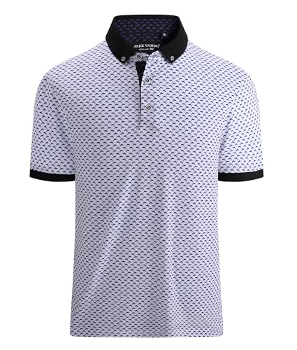 Alex Vando Mens Polo Shirts Short Sleeve Regular Fit Fashion Designed Shirt