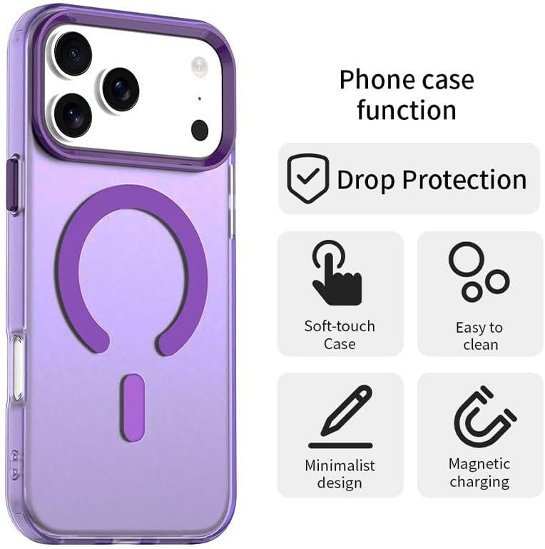 Cool Case for iPhone 17 Pro Magnetic Colorful Violet
